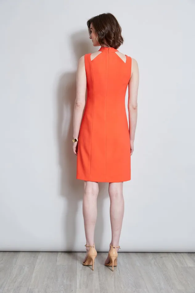 Outlet 8211 Women Dresses and Jumpsuits Elie Tahari Mock Neck Cut Out Dress Tomato