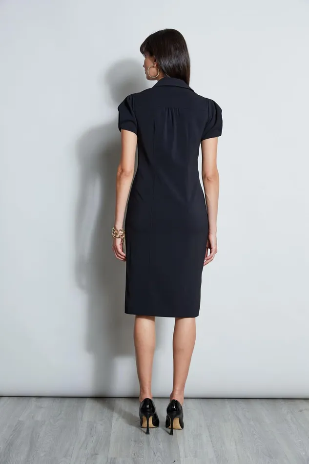 Outlet 8211 Women Dresses and Jumpsuits Elie Tahari Short Sleeve Twist Dress Black