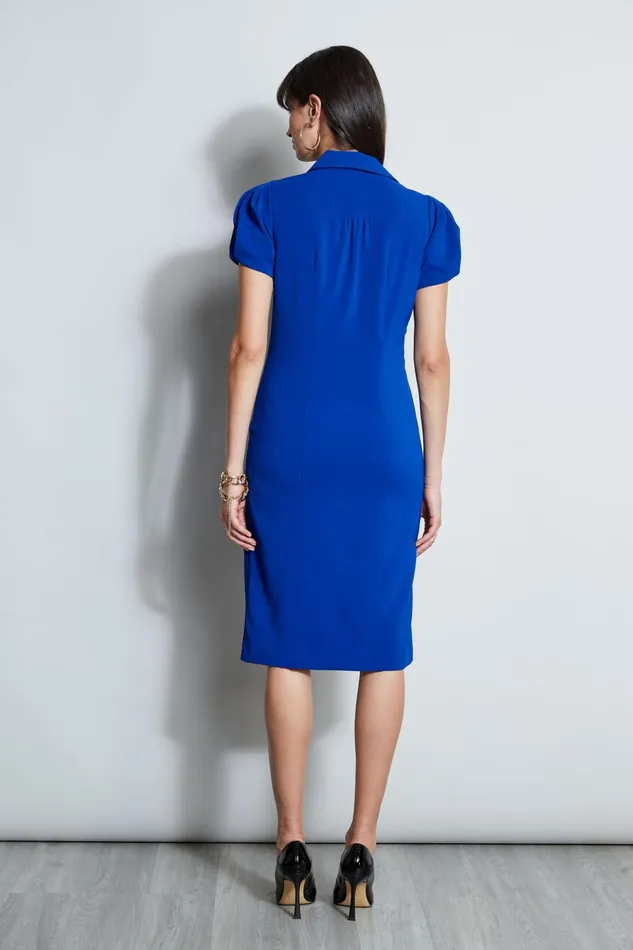 Outlet 8211 Women Dresses and Jumpsuits Elie Tahari Short Sleeve Twist Dress Klein Blue