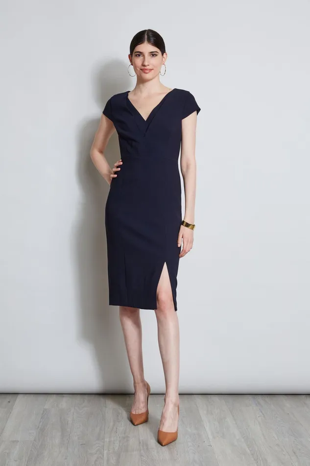 Outlet 8211 Women Dresses and Jumpsuits Elie Tahari VNeck Crepe Dress Stargazer