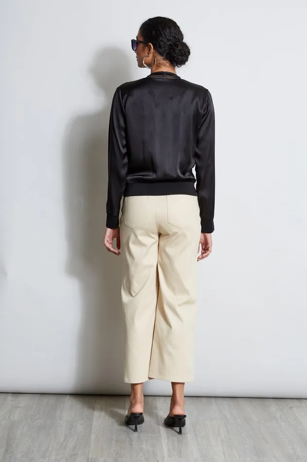 Outlet 8211 Women Jackets and Blazers Elie Tahari Silk Satin Bomber Jacket Black
