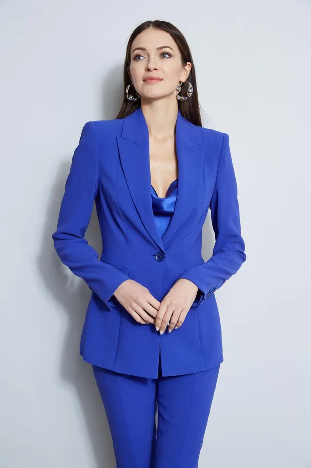 Outlet 8211 Women Jackets and Blazers Elie Tahari Single Button Blazer Lapis