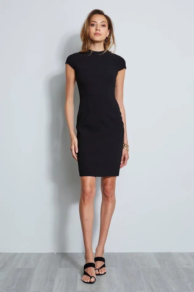 Outlet 8211 Women Short Dresses Elie Tahari Freida Dress Black