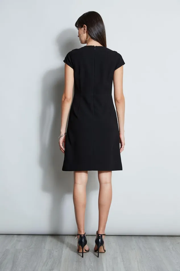 Outlet 8211 Women Short Sleeve Dresses Elie Tahari Chain Zip Dart Dress Black