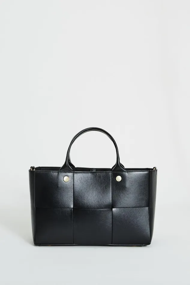 Outlet 8211 Women Suiting Elie Tahari Leather Weave Handbag Black