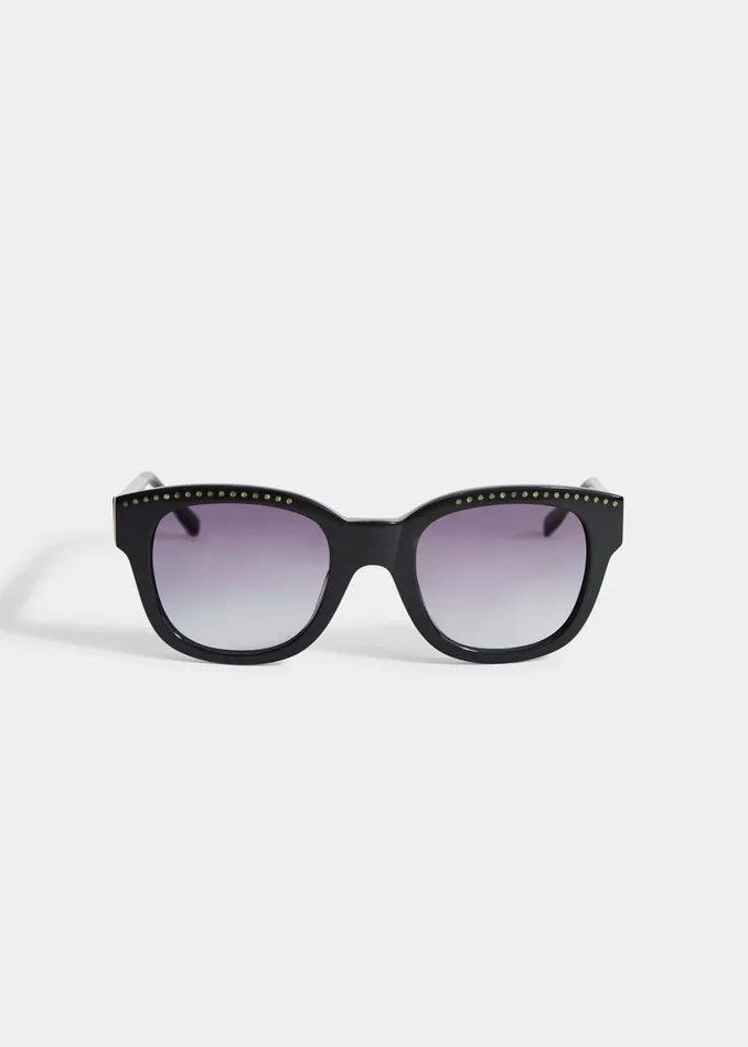 Outlet 8211 Women Sunglasses Elie Tahari Wayfarer Dot Sunglasses Blackgrey Pearl