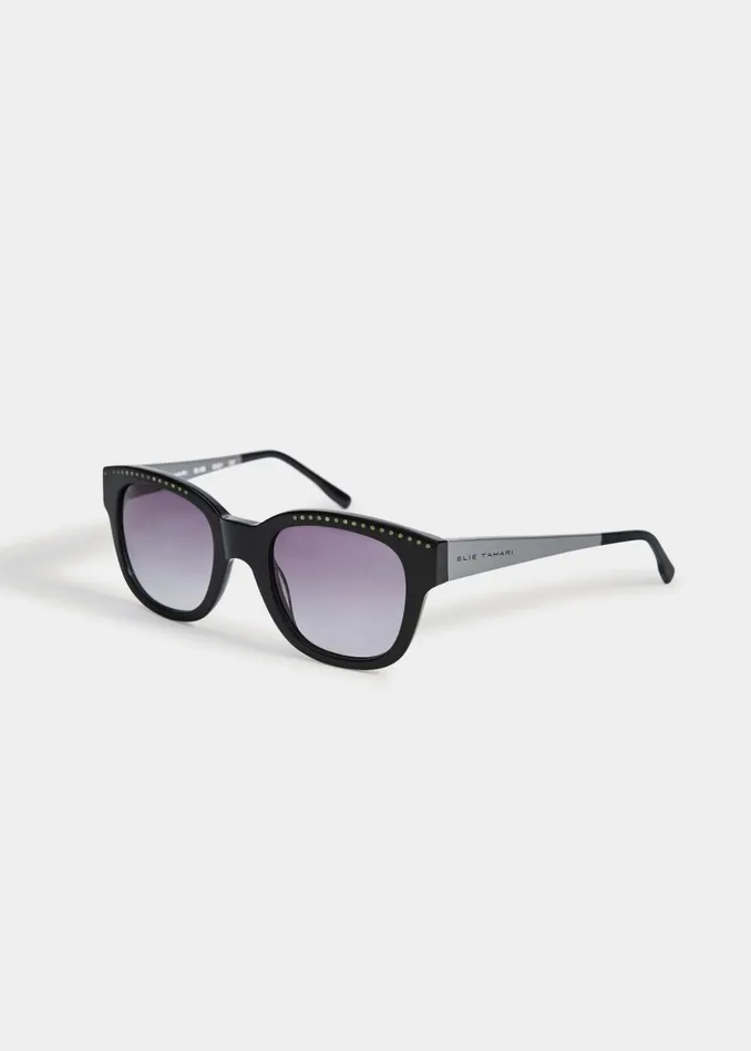 Outlet 8211 Women Sunglasses Elie Tahari Wayfarer Dot Sunglasses Blackgrey Pearl
