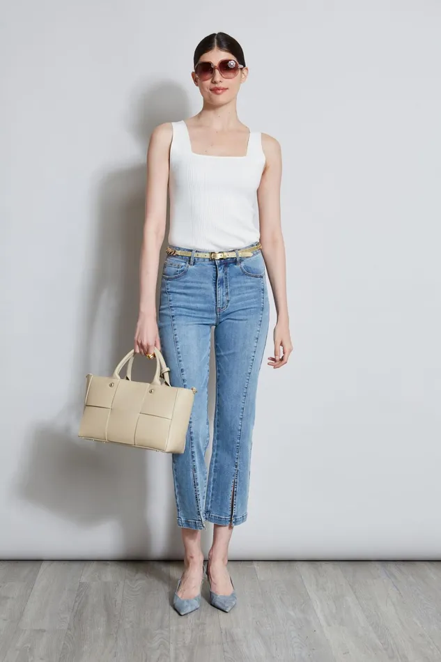 Outlet 8211 Women Tops Elie Tahari Rib Detail Sweater Tank Foam