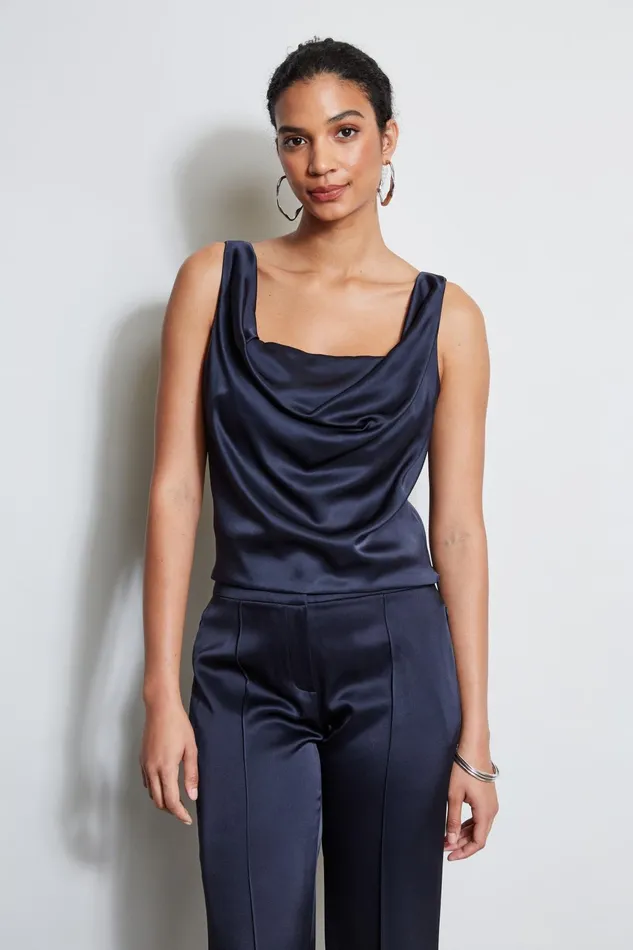 Outlet 8211 Women Tops Elie Tahari Satin Cowl Cami Stargazer