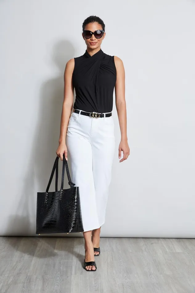 Outlet 8211 Women Tops Elie Tahari Sleeveless Twist Knit Black