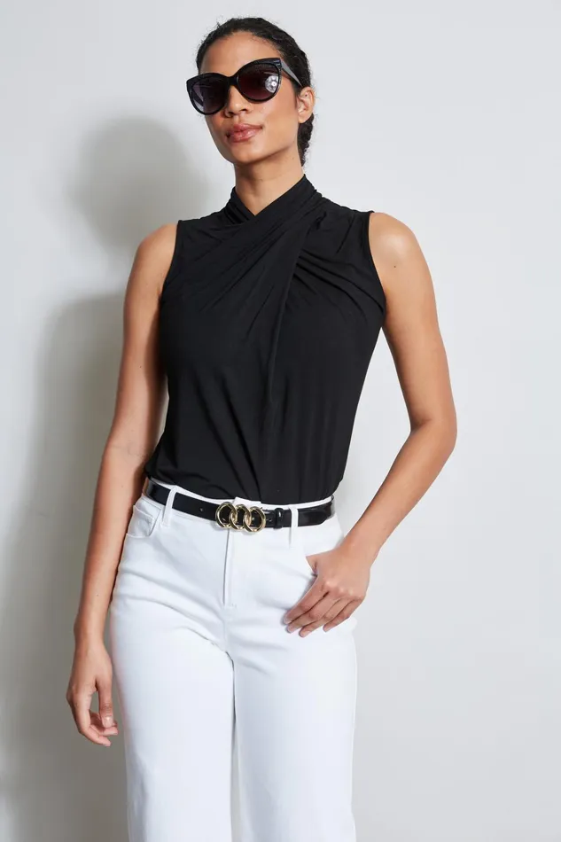 Outlet 8211 Women Tops Elie Tahari Sleeveless Twist Knit Black