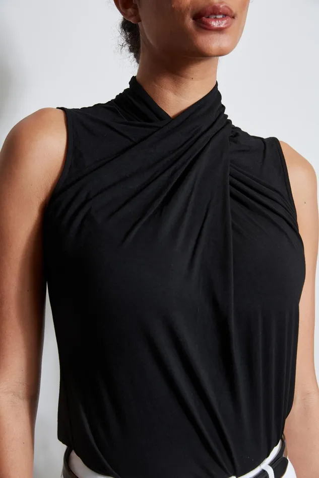 Outlet 8211 Women Tops Elie Tahari Sleeveless Twist Knit Black