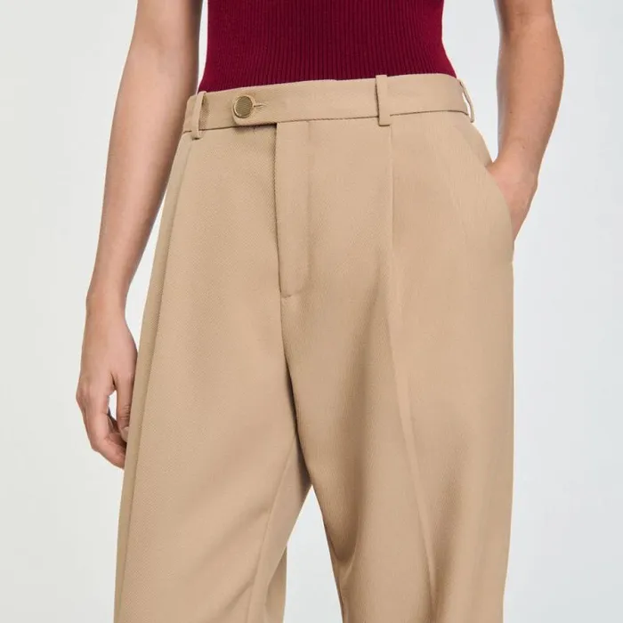 Pants and Shorts Women SANDRO Suit Trousers Sand