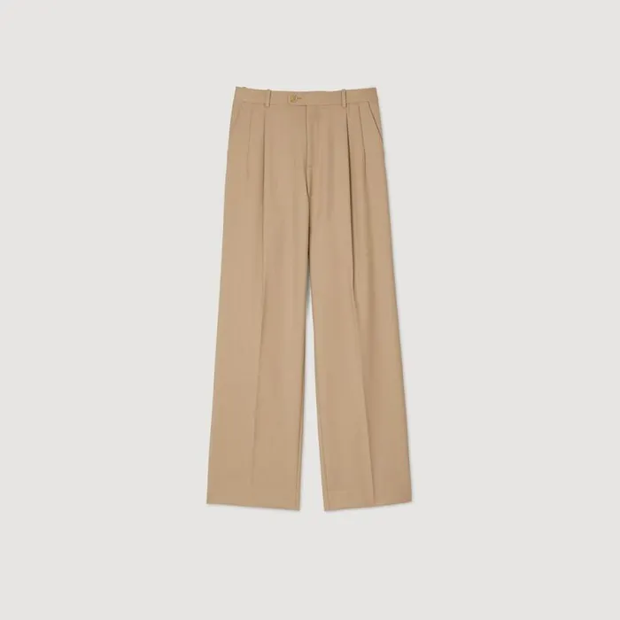 Pants and Shorts Women SANDRO Suit Trousers Sand