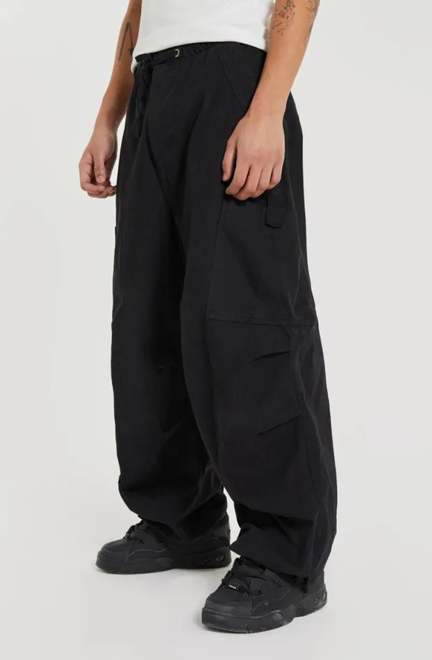 Parachute Pants Men Jaded London Black Parachute Cargo Pants