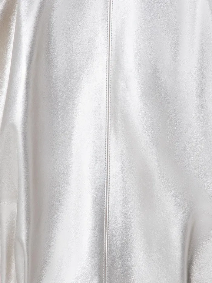 Pearlized Lambskin Leather Jacket Greige Women Akris Jackets
