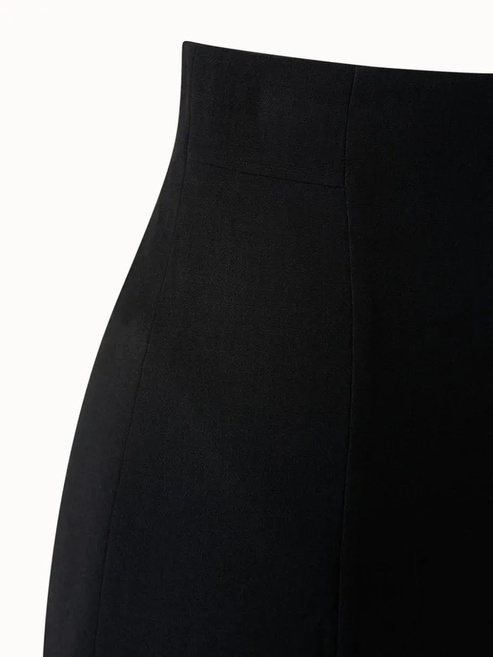 Pencil Skirt From Wool DoubleFace With Back Slits Black Women Akris Skirts