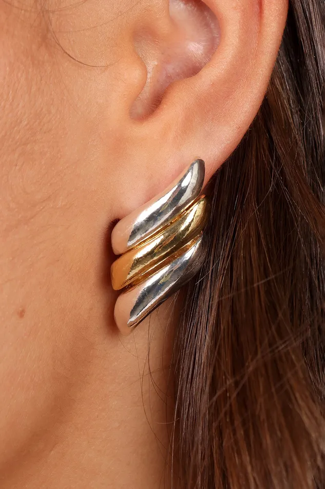 petalandpup Benson Earrings 8211 GoldSilver GoldSilver Women Earrings