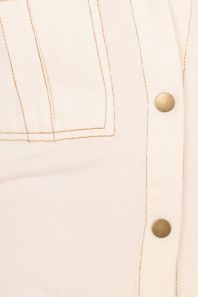 petalandpup Hailey Denim Mini Dress 8211 White Denim White Denim Women Denim