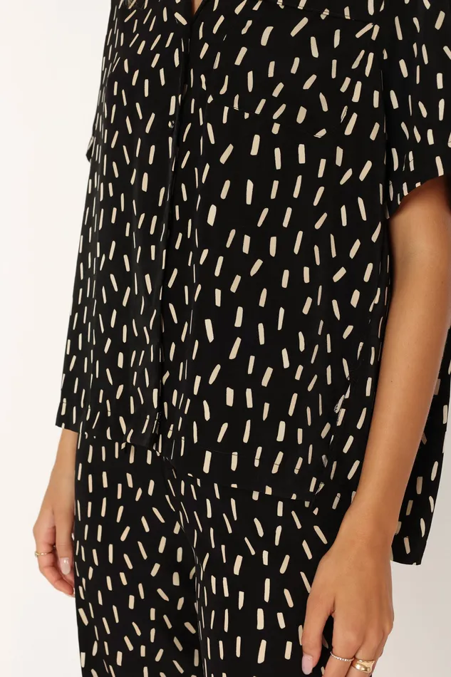 petalandpup Matching Sets Women Bastian Short Sleeve Shirt 8211 Black Beige Black Beige