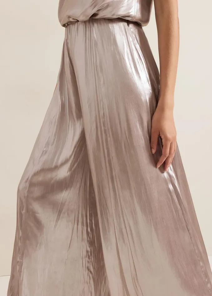 Phase Eight Adrina Metallic Wide Leg Trouser Silver Women Trousers