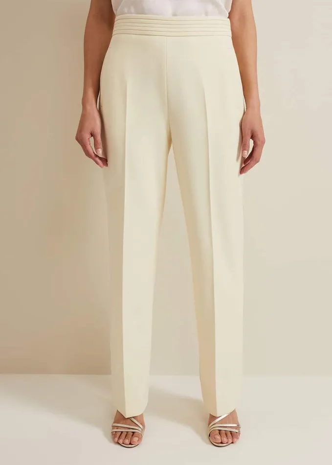 Phase Eight Alexis Pleat Waistband Suit Trouser Yellow Women Trousers