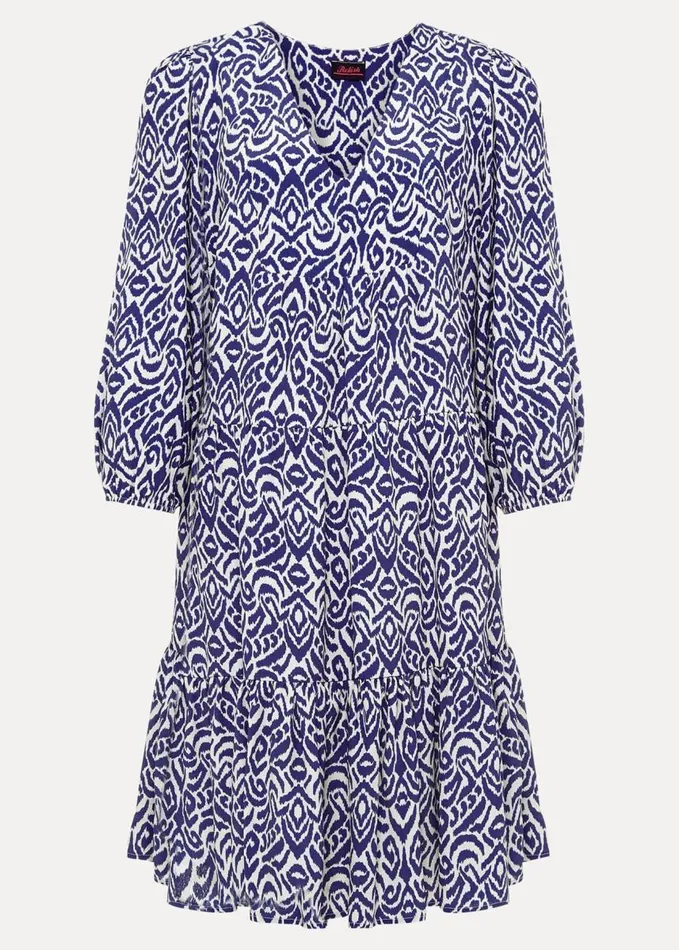 Phase Eight Alicia Ikat Swing Mini Dress Blueivory Women Dresses