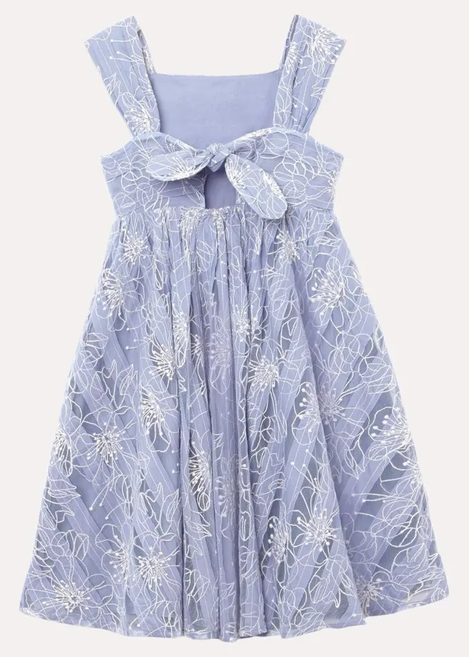 Phase Eight Amelia Embroidered Dress Blue Women Dresses