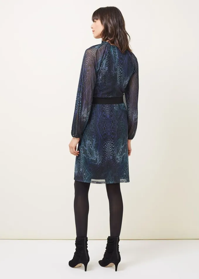 Phase Eight Amelie Snake Print Dress Tealblack Women Dresses