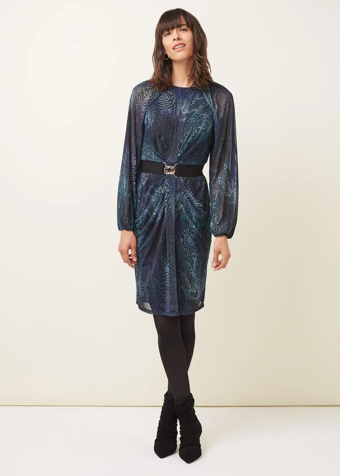 Phase Eight Amelie Snake Print Dress Tealblack Women Dresses
