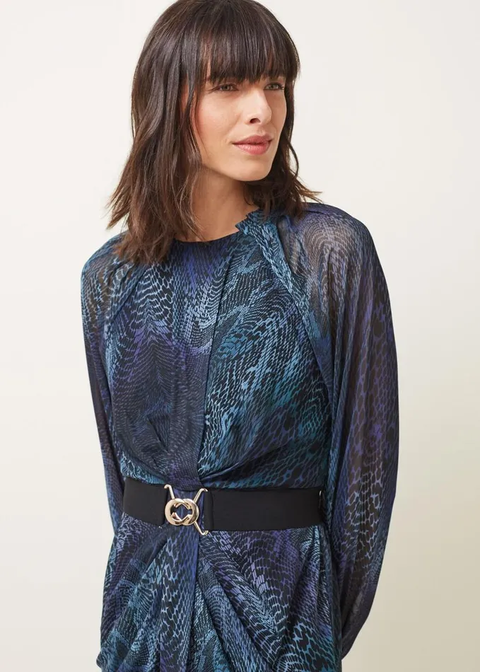 Phase Eight Amelie Snake Print Dress Tealblack Women Dresses