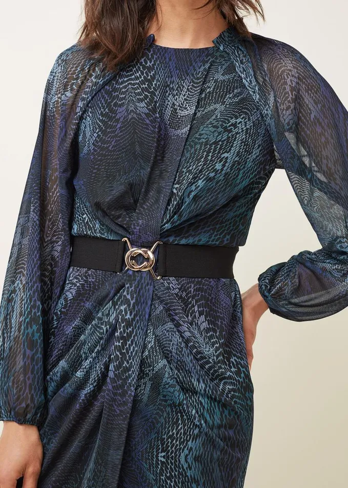 Phase Eight Amelie Snake Print Dress Tealblack Women Dresses