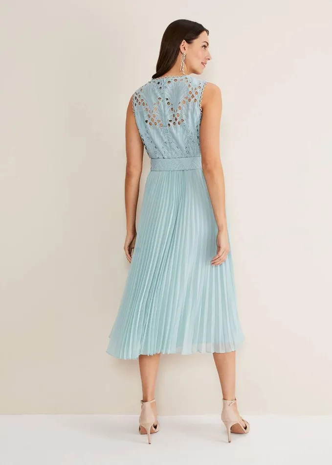 Phase Eight Amora Lace Bodice Midi Dress Peppermint Women Dresses