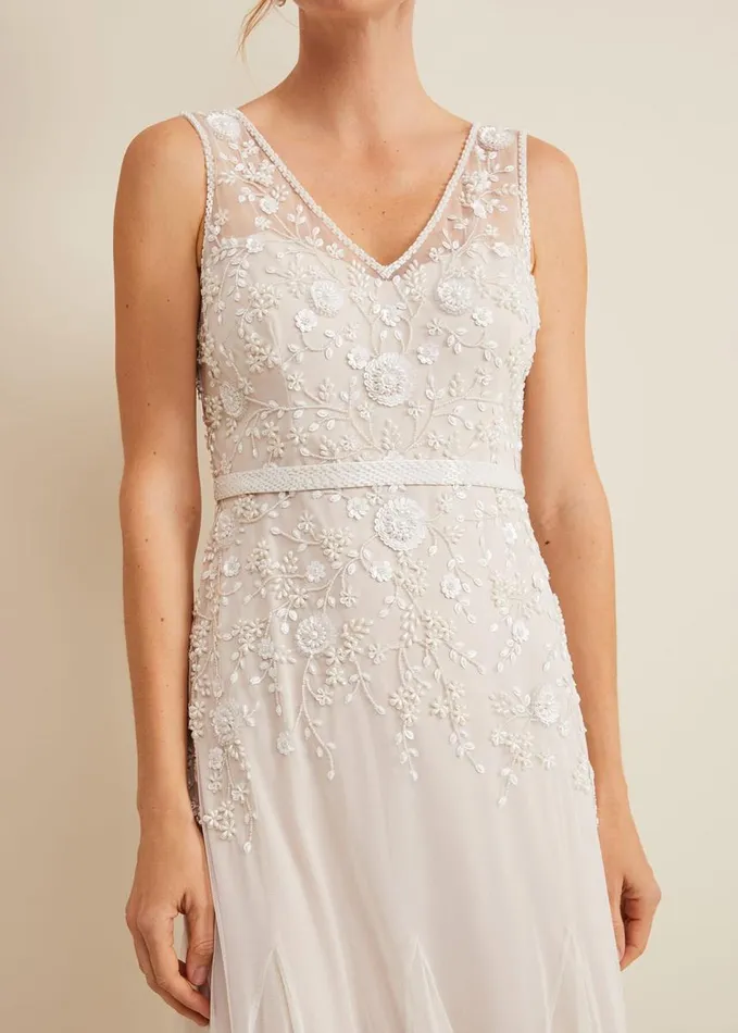 Phase Eight Annalise Beaded Wedding Dress Porcelian Women Dresses