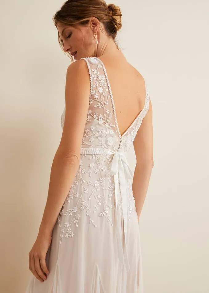 Phase Eight Annalise Beaded Wedding Dress Porcelian Women Dresses