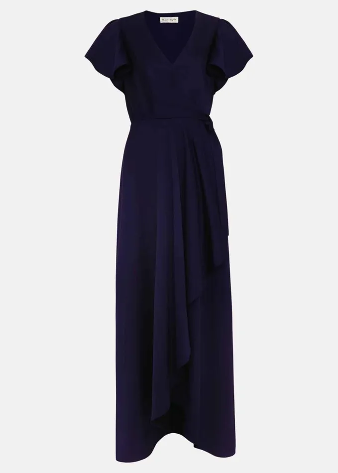 Phase Eight Arabella Satin Maxi Dress Navy Women Dresses