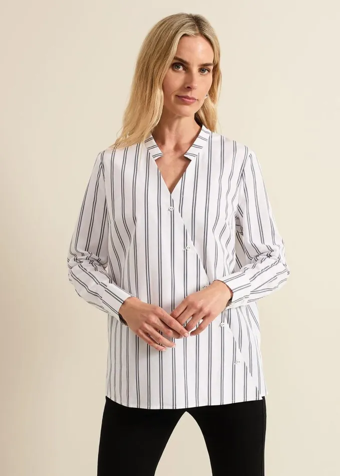 Phase Eight Ashlyn Asymmetric Striped Shirt White Women Shirts and Blouses