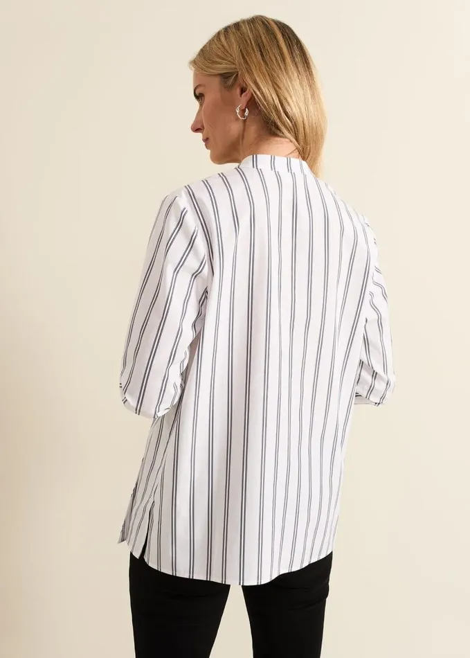 Phase Eight Ashlyn Asymmetric Striped Shirt White Women Shirts and Blouses