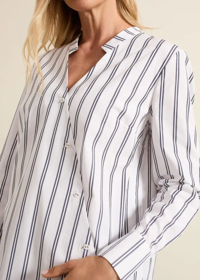 Phase Eight Ashlyn Asymmetric Striped Shirt White Women Shirts and Blouses