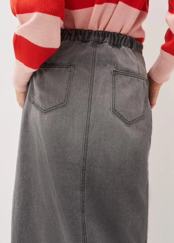 Phase Eight Aubrey Denim Midi Skirt Grey Women Skirts