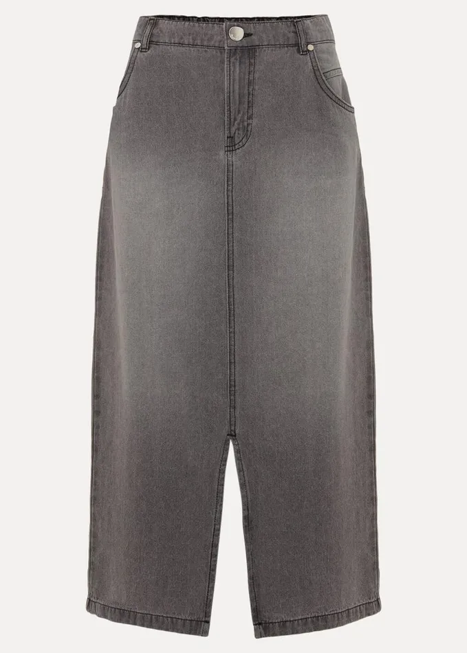 Phase Eight Aubrey Denim Midi Skirt Grey Women Skirts