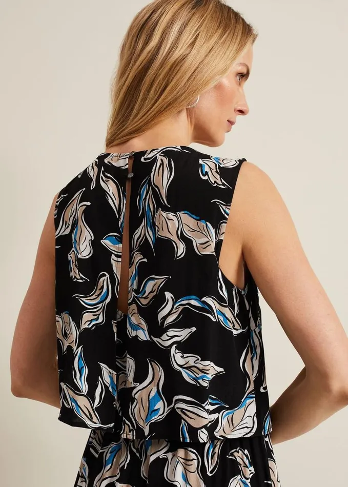 Phase Eight Aubrey Leaf Print Jumpsuit Blackmulti Women Dresses