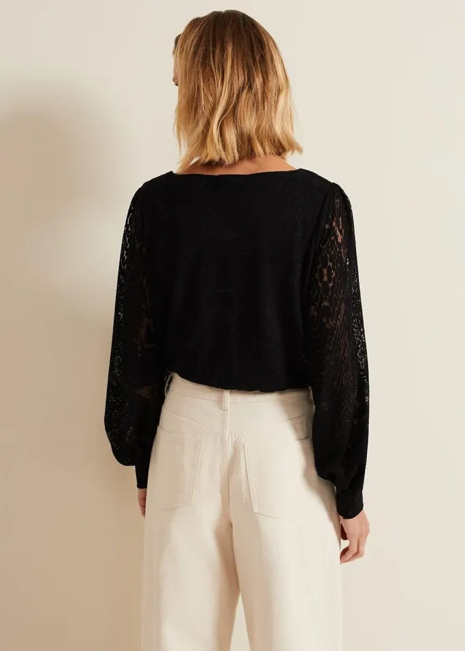 Phase Eight Azarliah Snake Burnout Top Black Women Tops and TShirts