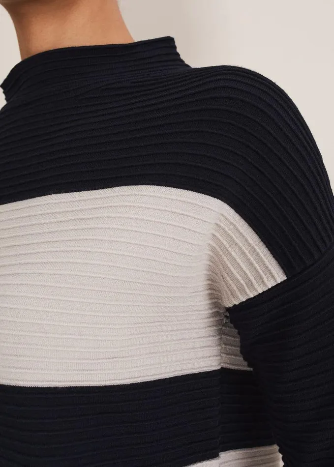 Phase Eight Azera Colour Block Knit Dress Midnightstone Women Dresses