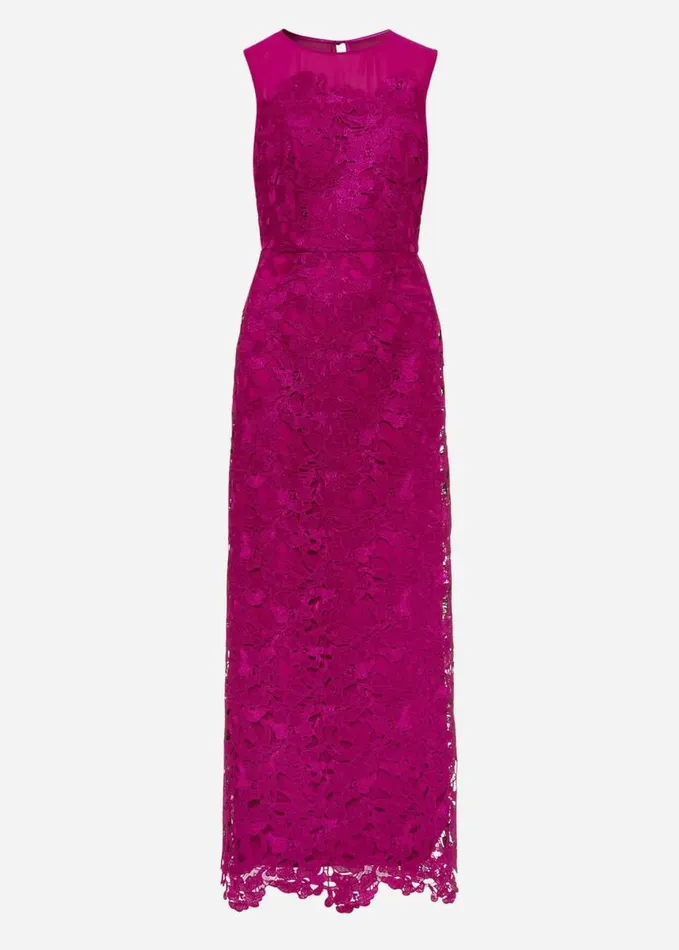 Phase Eight Bessie Lace Maxi Dress Fuchsia Women Dresses