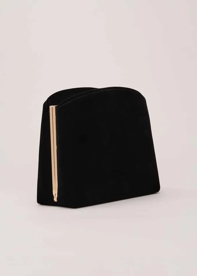 Phase Eight Black Velvet Clutch Bag Black Women Bags and Clutches