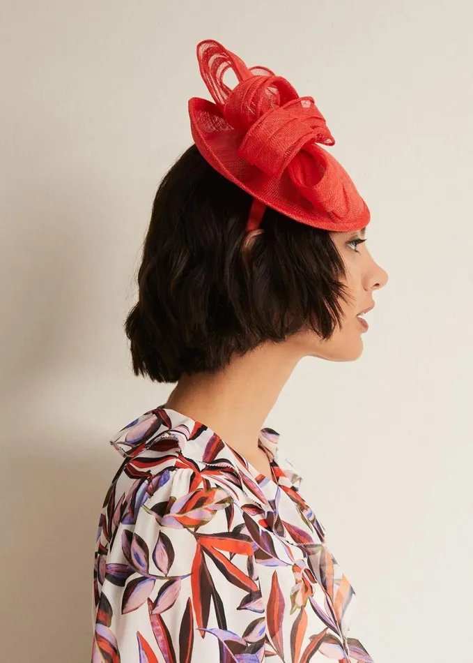 Phase Eight Bow Midi Disc Fascinator Vermillion Women Fascinators and Hats