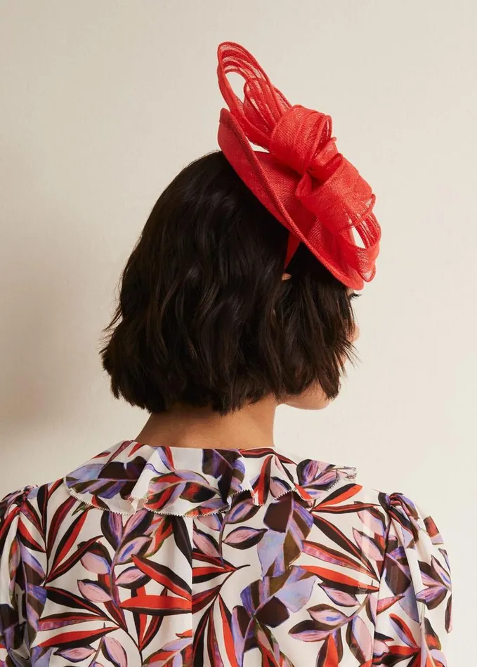Phase Eight Bow Midi Disc Fascinator Vermillion Women Fascinators and Hats