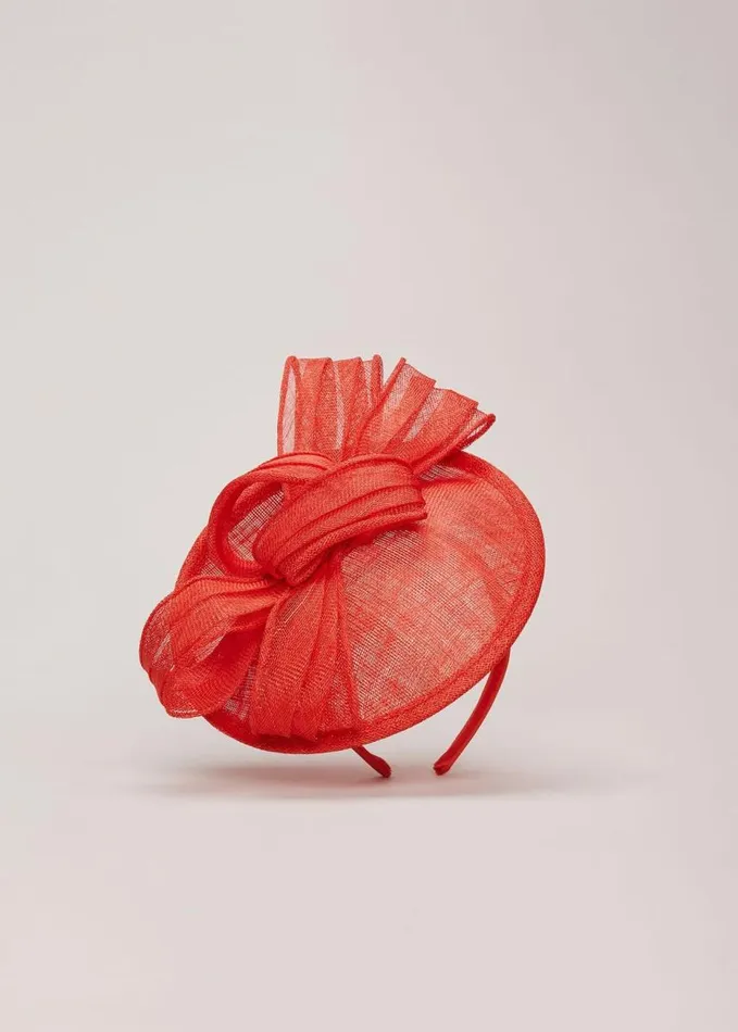 Phase Eight Bow Midi Disc Fascinator Vermillion Women Fascinators and Hats