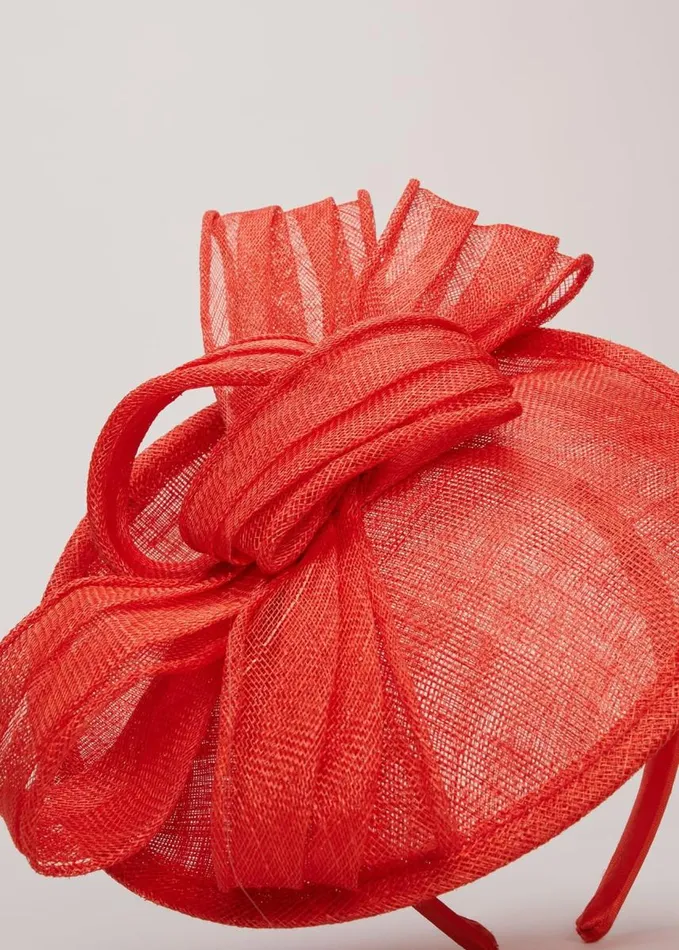 Phase Eight Bow Midi Disc Fascinator Vermillion Women Fascinators and Hats
